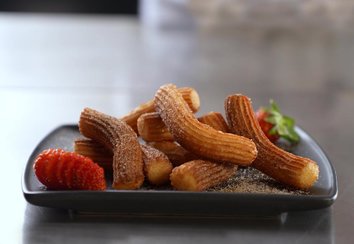 Churros with Peanut Butter Caramel Sauce